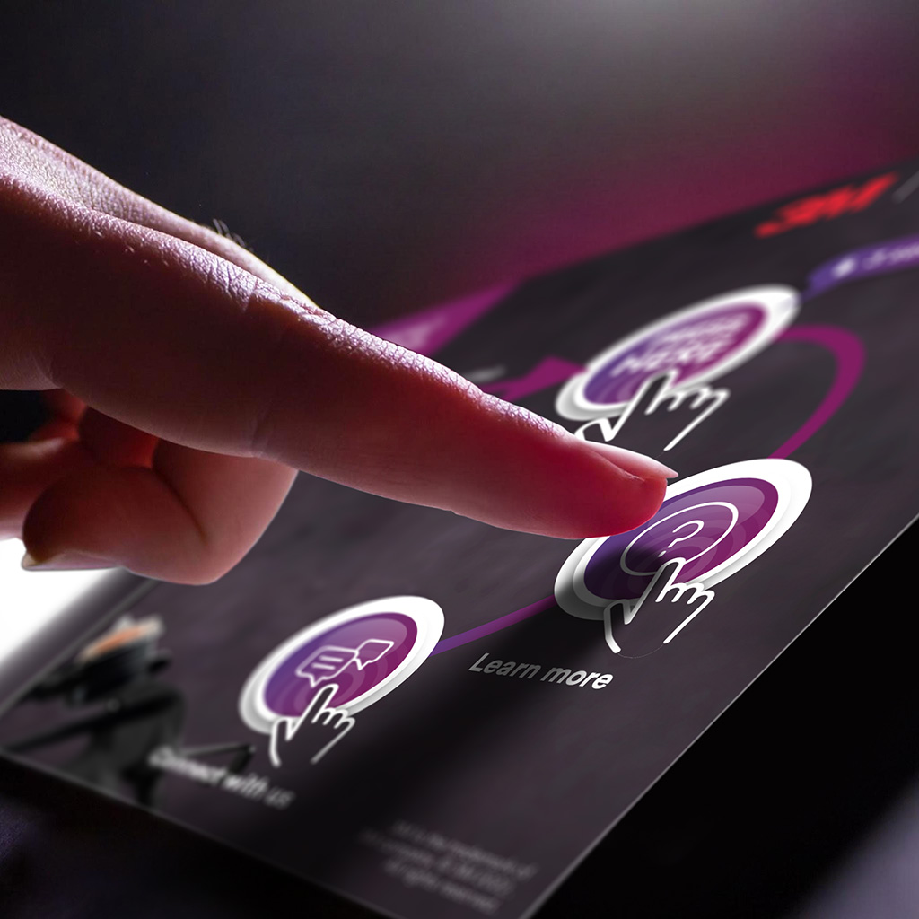 Pressing an Interactive Paper button